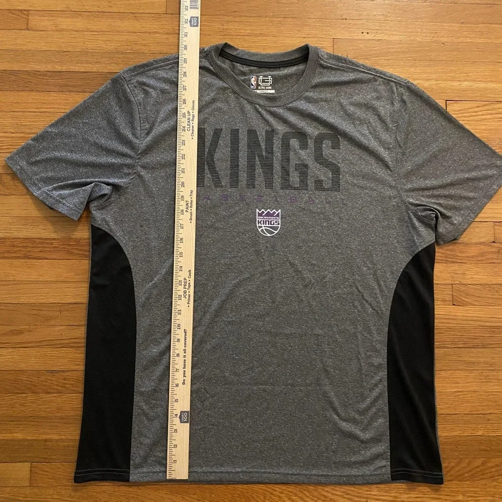 Sacramento Kings Shirt Mens 2XL Gray NBA Basketball Performance Training Tee - Picture 4 of 7
